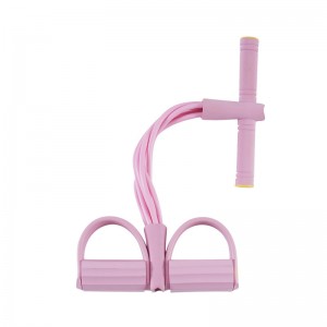 Đàn hồingồi lên kéo sợi dây bụng, đàn hồi 4 ốngngồi lên dây kéo với bàn đạp chân thể dục kéo dài thiết bị tập luyện yoga giảm béo